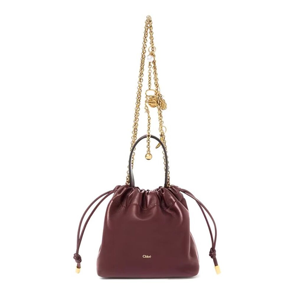 Chloé Women Bordeaux Nappa Handbag With Gold Metal Details